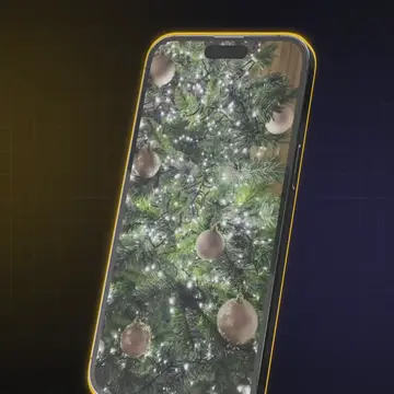 BigMat Christmas video ad on a phone.