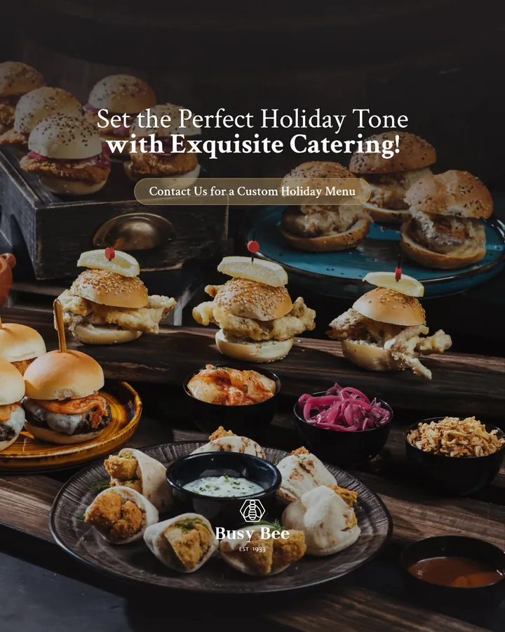 Busy Bee ad: set the perfect holiday tone with exquisite catering